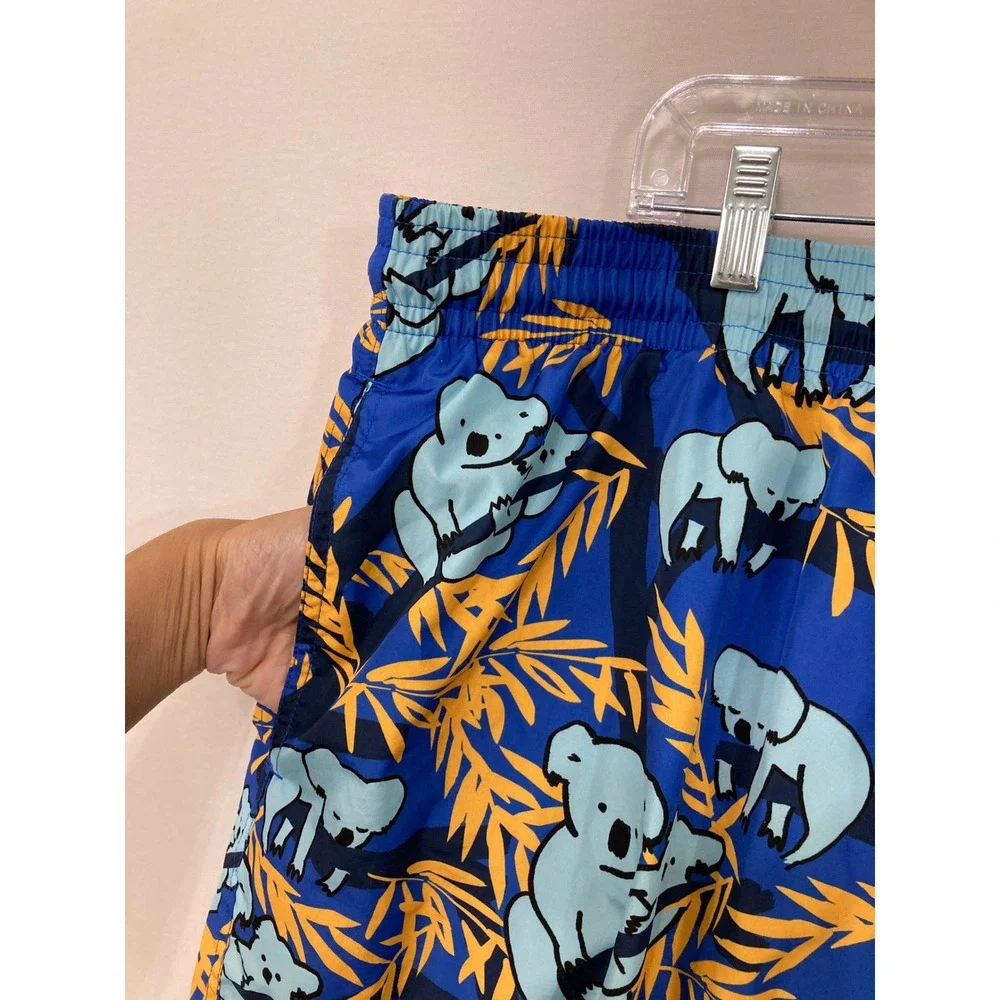 Vilebrequin Koala Print Swim Trunks 5XL Blue Yellow Moorea Board Shorts Vacation